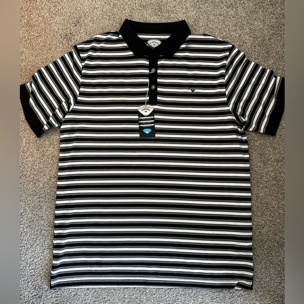 Callaway men’s polo golf shirt striped black